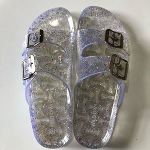 Clear Glitter Jelly Sandals